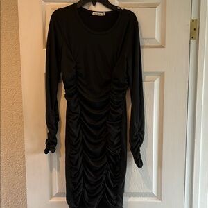 Elegant Black Ruched Dress